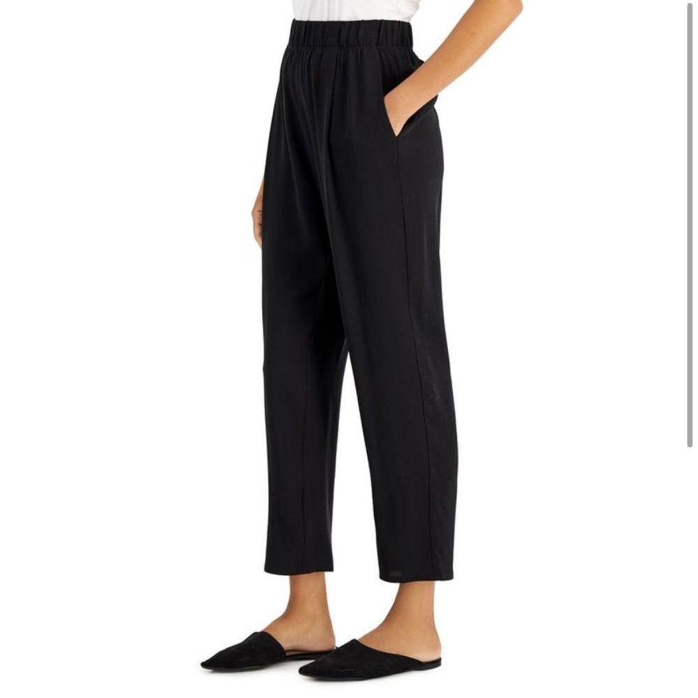 Eileen Fisher Black Tapered Ankle Pant NWT Sz S